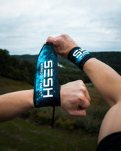 Load image into Gallery viewer, BLUE CONNECTED WRIST WRAPS - SESH Workout Family
