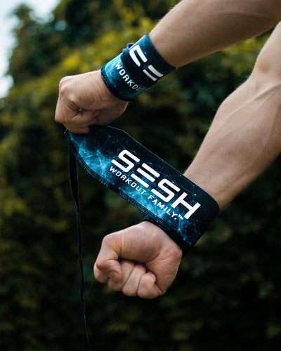 Blue Connected Wrist Wraps - SESH Workout Family