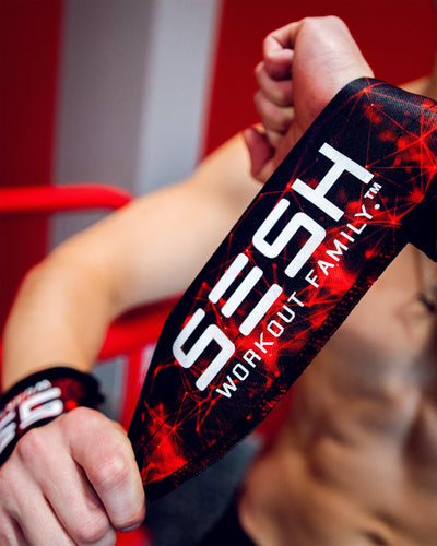 RED CONNECTED WRIST WRAPS - SESH Workout Family