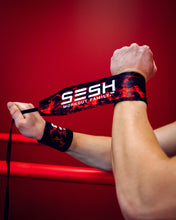 Load image into Gallery viewer, RED CONNECTED WRIST WRAPS - SESH Workout Family
